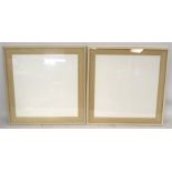 A pair of large contemporary glazed picture frames.