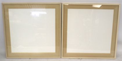 A pair of large contemporary glazed picture frames.