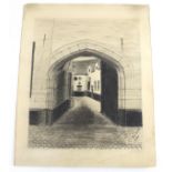 A charcoal sketch. Depicting a street scene, signed 'C. Lefeber 1931', 34.