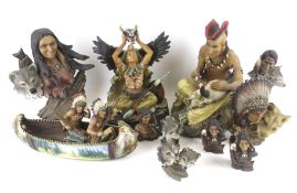 A collection of Shudehill North American Indian figures.
