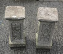 A pair of garden square stone columns. Max.