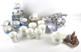 A collection of Staffordshire china. Including Coalport, a Carlton Ware cruet set, etc.