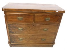 A 20th century mahogany veneered chest of drawers.