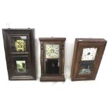 Three American pendulum wall clocks. Max.