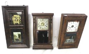 Three American pendulum wall clocks. Max.