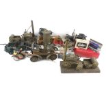 A collection of toy and model cars and vehicles. Including Corgi, etc.