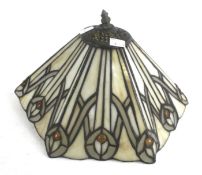 A Tiffany style leaded glass lamp shade.