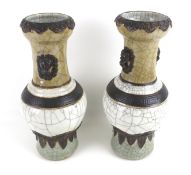 A pair of contemporary Chinese crackle glaze vases.