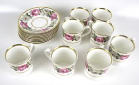 A set of eight Royal Worcester teacups and saucers.