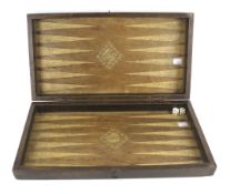 A vintage wooden back gammon folding board. L47cm x D25cm x H7cm (closed).