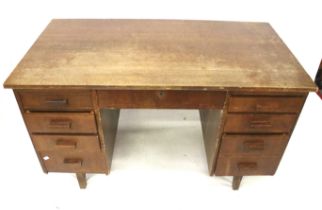 A mid-century twin pedestal desk.