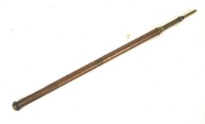 A Victorian brass mounted copper cylindrical tool.