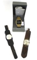 Three gentleman's wrist watches.