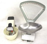 A vintage Kenwood Chef food processor and a set of Avery scales. Max.