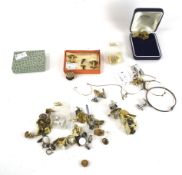 A pair of rolled-gold spectacles and various cufflinks.