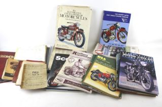 A collection of vintage motorcycle books. Including Haynes BSA A50 & A65 manuals, etc.