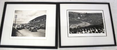 A pair of limited edition B&W motor racing prints.