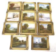 A set of eleven contemporary R. Witchard oil on boards.