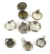 Six various Victorian and later .800 and sterling silver pocket watch cases.