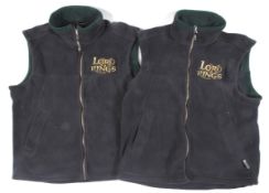 Two Lord of the Rings crew fleece gilet. Embroidered 'May 23, 2000, Day 133' on the back.