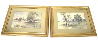 H. Busfield - pair of watercolour paintings. 'Westmorland' and 'Cumberland'.