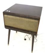 A vintage RCA phonograph record player. Mounted on tapered supports, H71.
