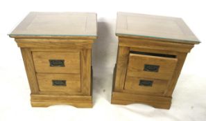 A pair of contemporary JB Gobal bleached oak bedside drawers.