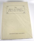 A volume of 'The History and Antiquities of the County of Somerset' by Reverend John Collinson.