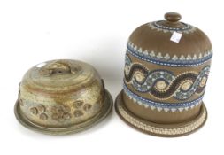 Two 20th century cheese domes. Comprising a Doulton Lambeth example, no.