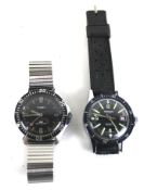 Timex and Spendid DeLuxe, two gentleman's stainless steel wrist/bracelet watches.