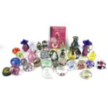 A collection of assorted glass paperweights. Including Caithness, Murano, Mdina, etc Max.