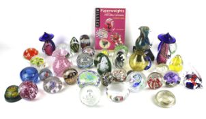 A collection of assorted glass paperweights. Including Caithness, Murano, Mdina, etc Max.