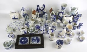A mixed collection of 20th century Delft and similar cermaics. Max.