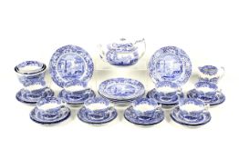 A collection of Spode blue and white ceramics. Including plates, cups and saucers, etc.