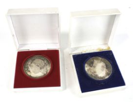 Two German commemorative medallions in thankful memory of Konrad Adenauer 1876-1967.