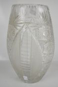20th century ovoid cut glass vase.