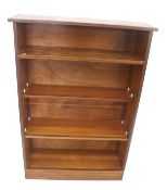 A wooden bookcase shelf unit.