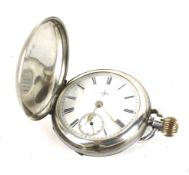 W Ehrhard, London. a silver hunter-cased keyless pocket watch, No.331036, circa 1901.