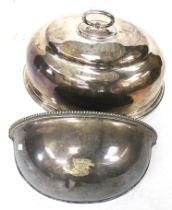 A Walker & Hall silver-plated oval meat dish cover.