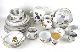 A collection of Royal Worcester Evesham porcelain tableware. Including a coffee pot, plates, etc.