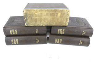 Four early volumes of National Geographic with a poor copy of Beeton's Dictionary of Universal