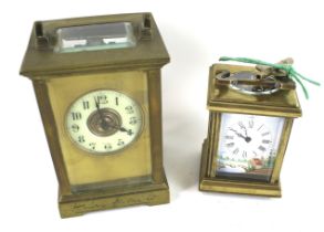 Two brass cased carriage clocks.