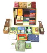 A collection of vintage cards and games.