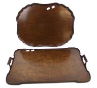 Two vintage wooden trays.