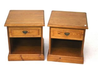 A pair of Younger Furniture bedside cabinets. With single drawer over storage space.