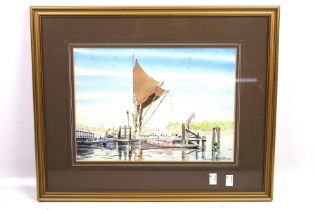 Desmond Winslett, watercolour, 'Graves End Pier', signed and dated '1984'.