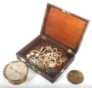 Brass/wood box negretti Zambra barometer