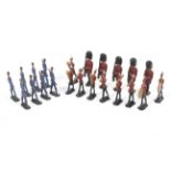 A collection of lead painted model soldiers.
