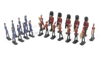 A collection of lead painted model soldiers.