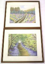 Eleanor Ludgate, British 20th century, pair of pastels,